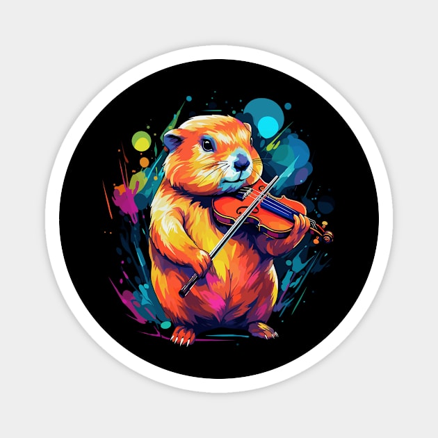 Prairie Dog Playing Violin Magnet by JH Mart